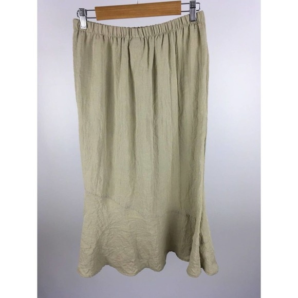 Habitat Clothes to Live In Womens Skirt Flared Bottom Maxi Beige Size M - Picture 9 of 11